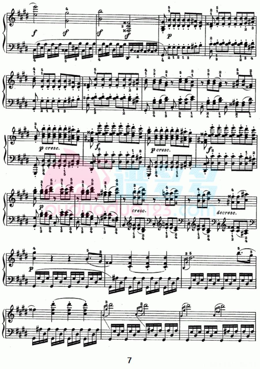 贝多芬《月光曲》（Op.27 No.2）钢琴谱第7张