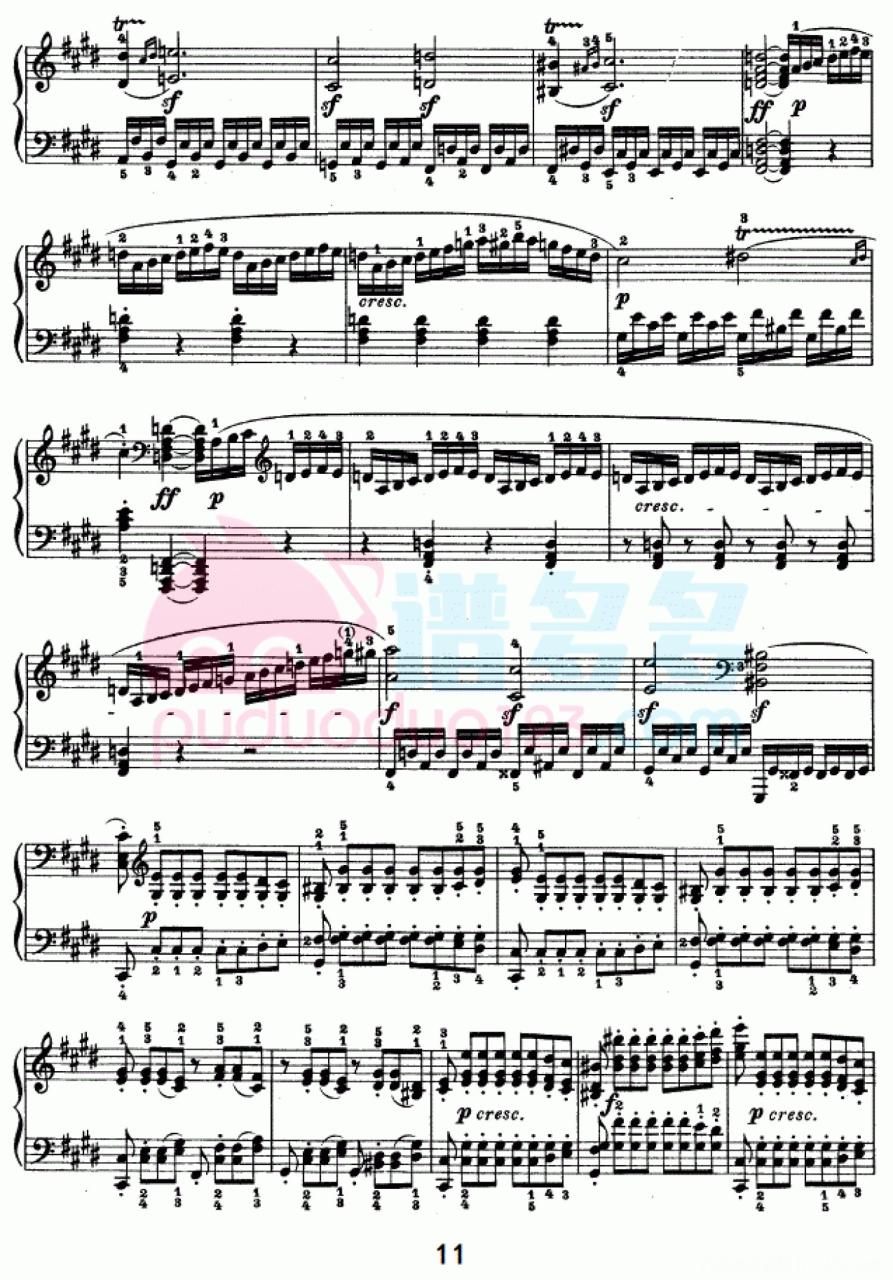 贝多芬《月光曲》（Op.27 No.2）钢琴谱第11张