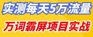 百度万词霸屏实操项目引流课,30天霸屏10万关键词祝你网-副业赚钱-互联网创业-资源整合祝你网