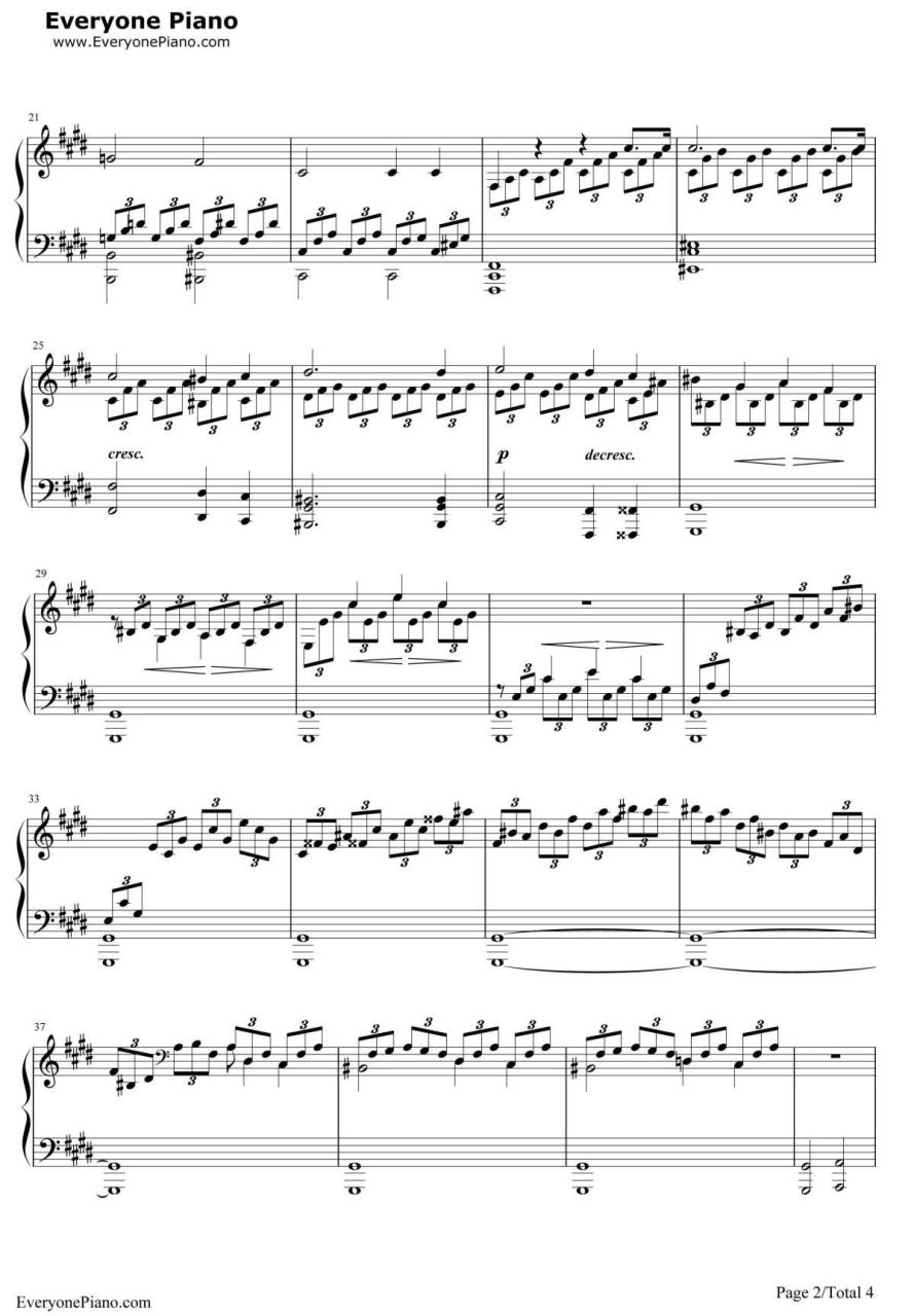 贝多芬《月光奏鸣曲》钢琴谱