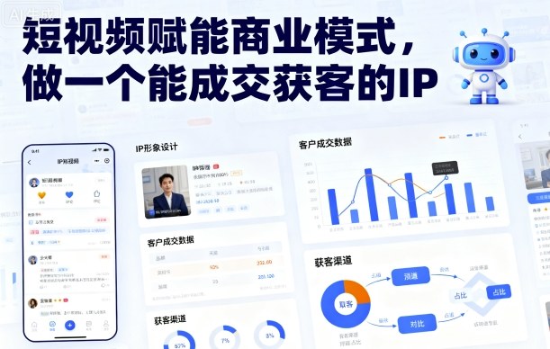短视频赋能商业模式,做一个能成交获客的IP祝你网-副业赚钱-互联网创业-资源整合祝你网