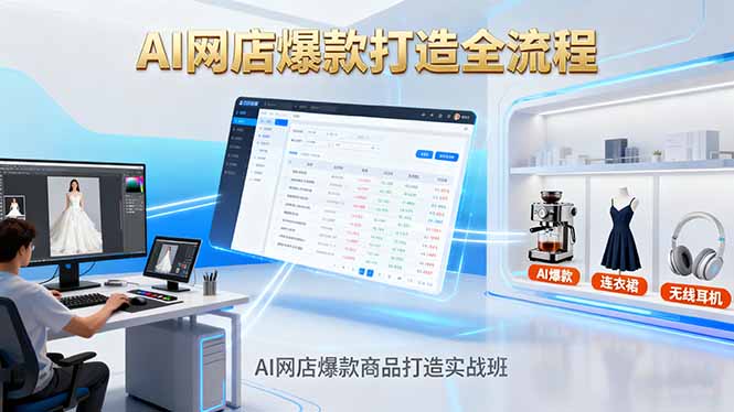 AI网店爆款商品打造实战班:AI技术实现商品图智能处理,快速搭建AI网店祝你网-副业赚钱-互联网创业-资源整合祝你网