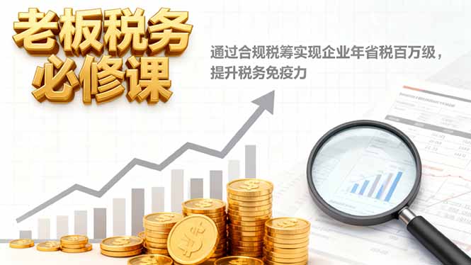 老板税务必修课,通过合规税筹实现企业年省税百万级,提升税务免疫力祝你网-副业赚钱-互联网创业-资源整合祝你网