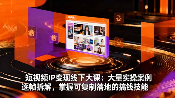 短视频IP变现线下大课:大量实操案例逐帧拆解,掌握可复制落地的搞钱技能祝你网-副业赚钱-互联网创业-资源整合祝你网