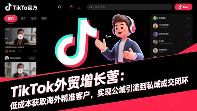 TikTok外贸增长营：低成本获取海外精准客户，实现公域引流到私域成交闭环祝你网-副业赚钱-互联网创业-资源整合祝你网