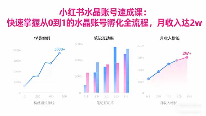 2025小红书水晶账号速成课:快速掌握从0-1水晶账号孵化全流程,月收入达2w祝你网-副业赚钱-互联网创业-资源整合祝你网