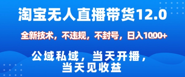 淘宝无人直播12.0，公域私域技术，不封号，不违规布局双十一流量风口，日入1k（独家技术）祝你网-副业赚钱-互联网创业-资源整合祝你网