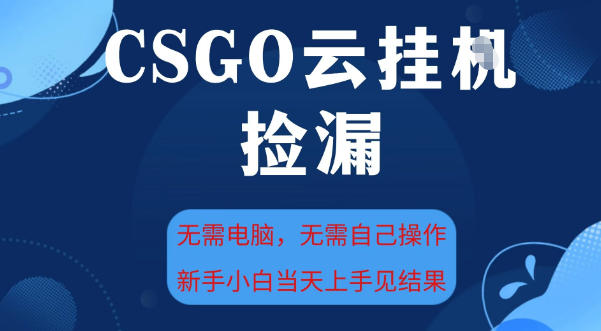 CSGO云挂G全自动捡漏,最新独家玩法,无需电脑操作,新手小白日入5张+祝你网-副业赚钱-互联网创业-资源整合祝你网