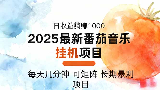 2025年最新番茄音乐人挂机项目,每天几分钟,月入1000+,可矩阵,一台…祝你网-副业赚钱-互联网创业-资源整合祝你网