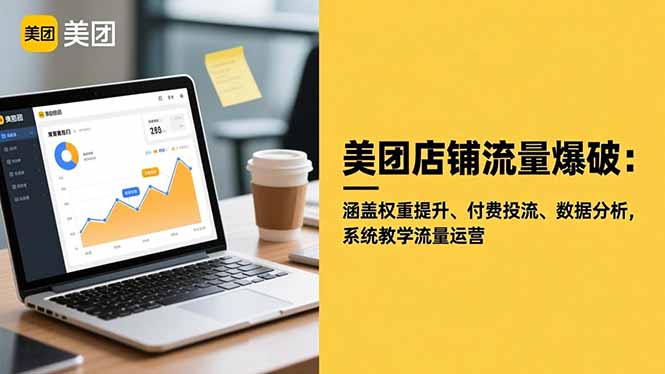 美团店铺流量爆破:涵盖权重提升、付费投流、数据分析,系统教学流量运营祝你网-副业赚钱-互联网创业-资源整合祝你网