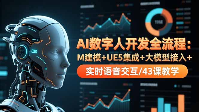 AI数字人开发全流程：M建模+UE5集成+大模型接入+实时语音交互/43课教学祝你网-副业赚钱-互联网创业-资源整合祝你网