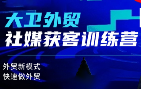 大卫老师·外贸社媒获客独家训练营(更新)祝你网-副业赚钱-互联网创业-资源整合祝你网