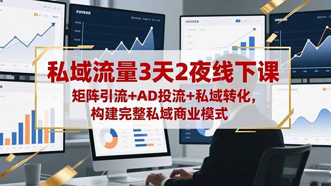 私域流量3天2夜线下课,矩阵引流+AD投流+私域转化,构建完整私域商业模式祝你网-副业赚钱-互联网创业-资源整合祝你网