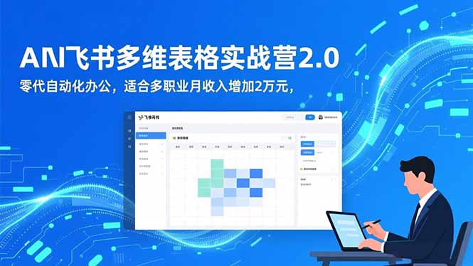 AI+飞书多维表格实战营2.0:零代码自动化办公,适合多职业月收入增加2万元祝你网-副业赚钱-互联网创业-资源整合祝你网