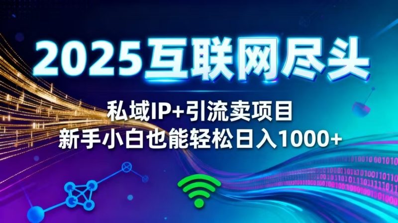 2025网创尽头王炸项目!私域 IP + 精准引流,新手小白在家躺赚日入 1000+祝你网-副业赚钱-互联网创业-资源整合祝你网