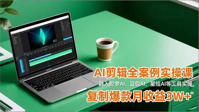 AI剪辑全案例实操课,融入即梦AI、豆包AI、星绘AI等工具实操,复制爆款月收益3W+祝你网-副业赚钱-互联网创业-资源整合祝你网