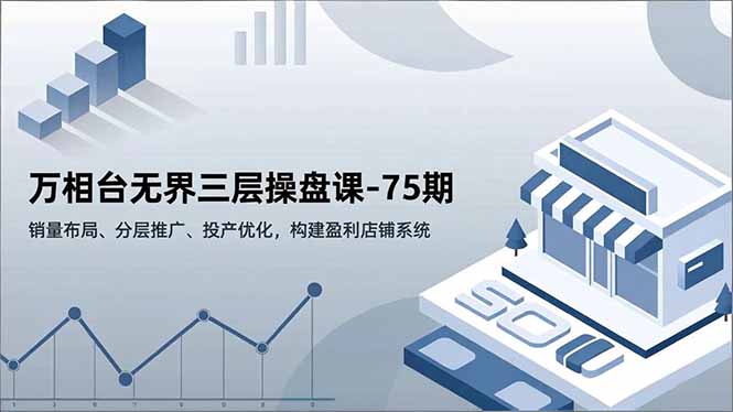 万相台无界三层操盘课-75期，销量布局、分层推广、投产优化，构建盈利店铺系统祝你网-副业赚钱-互联网创业-资源整合祝你网