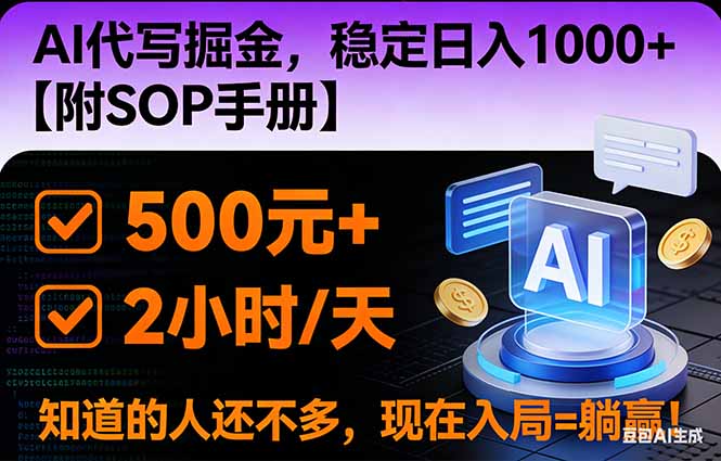 2026风口项目,AI代写掘金,稳定日入1000+,掌握核心技能【附SOP手册】祝你网-副业赚钱-互联网创业-资源整合祝你网