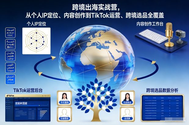 跨境出海实战营，从个人IP定位、内容创作到TikTok运营、跨境选品全覆盖祝你网-副业赚钱-互联网创业-资源整合祝你网