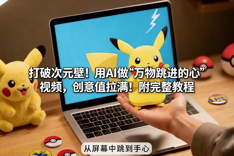 打破次元壁！用AI做【万物跳进手心】视频，创意值拉满！附完整教程祝你网-副业赚钱-互联网创业-资源整合祝你网