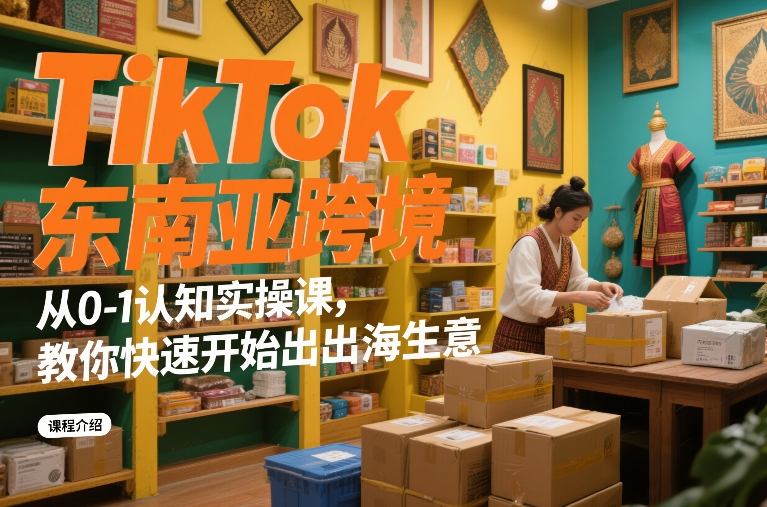 TikTok东南亚跨境从0-1认知实操课，教你快速开始出海生意祝你网-副业赚钱-互联网创业-资源整合祝你网