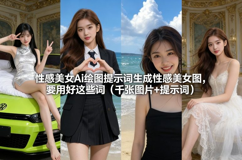 性感美女Ai绘图提示词生成性感美女图，要用好这些词（千张图片+提示词）祝你网-副业赚钱-互联网创业-资源整合祝你网