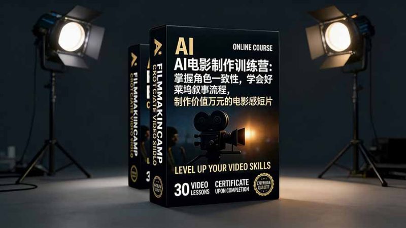 AI电影制作训练营：掌握角色一致性，学会好莱坞叙事流程，制作价值万元的电影感短片祝你网-副业赚钱-互联网创业-资源整合祝你网