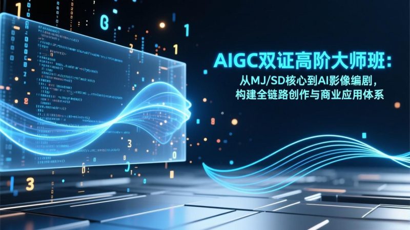 AIGC双证高阶大师班:从MJ/SD核心到AI影像编剧,构建全链路创作与商业应用体系祝你网-副业赚钱-互联网创业-资源整合祝你网