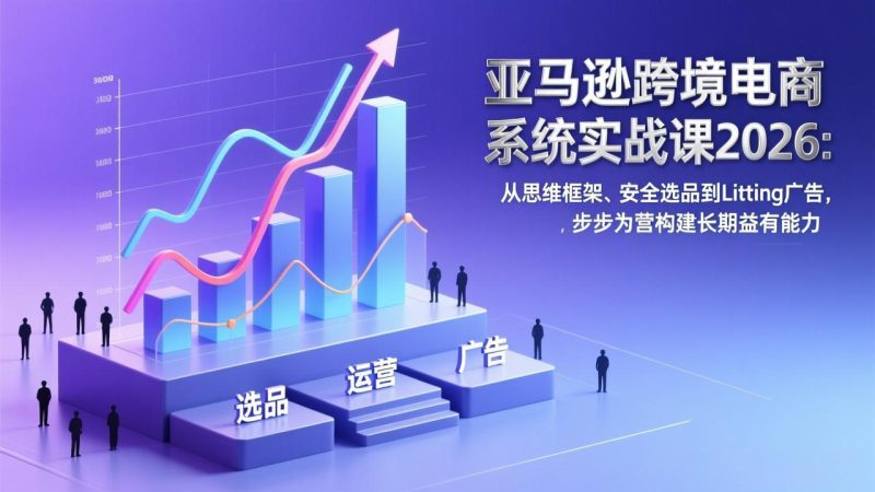 亚马逊跨境电商系统实战课2026:从思维框架、安全选品到Listing广告,步步为营构建长期盈利能力祝你网-副业赚钱-互联网创业-资源整合祝你网