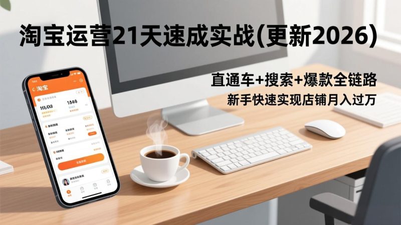 淘宝运营21天速成实战(更新2026祝你网-副业赚钱-互联网创业-资源整合祝你网