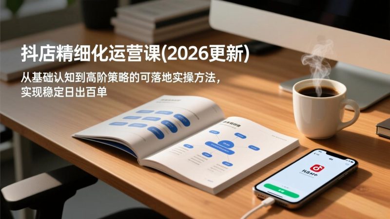 抖店精细化运营课(2026更新祝你网-副业赚钱-互联网创业-资源整合祝你网