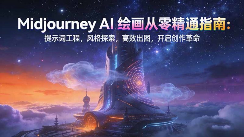 Midjourney AI绘画从零精通指南：提示词工程，风格探索，高效出图，开启创作革命祝你网-副业赚钱-互联网创业-资源整合祝你网
