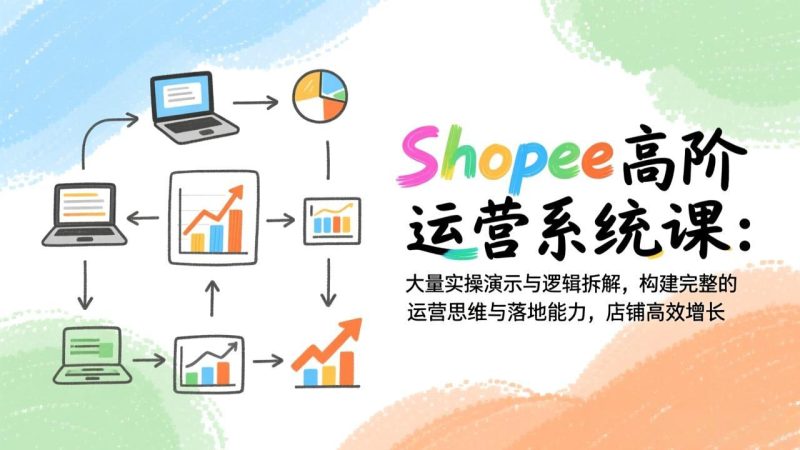 Shopee高阶运营系统课：大量实操演示与逻辑拆解，构建完整的运营思维与落地能力，店铺高效增长祝你网-副业赚钱-互联网创业-资源整合祝你网