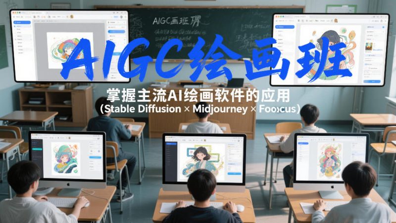 AIGC绘画班,掌握主流Ai绘画软件的应用(Stable Diffusion x Midjourney x Fooocus)祝你网-副业赚钱-互联网创业-资源整合祝你网