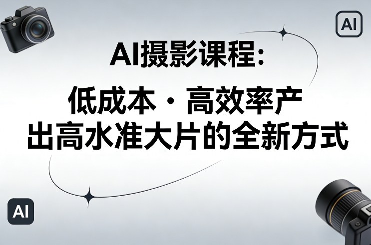 AI摄影课程,低成本高效率产出高水准大片的全新方式祝你网-副业赚钱-互联网创业-资源整合祝你网