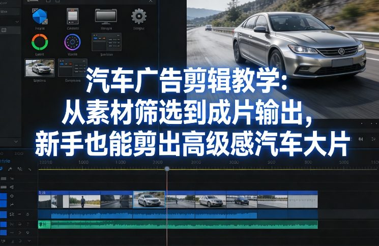 汽车广告剪辑教学：从素材筛选到成片输出，新手也能剪出高级感汽车大片祝你网-副业赚钱-互联网创业-资源整合祝你网