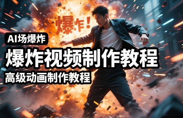 AI场景爆炸视频制作教程,利用人物实拍视频制作出高级的动画特效祝你网-副业赚钱-互联网创业-资源整合祝你网