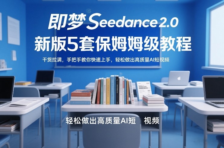 即梦Seedance2.0新版5套保姆级教程,干货拉满,手把手教你快速上手,轻松做出高质量AI短视频祝你网-副业赚钱-互联网创业-资源整合祝你网
