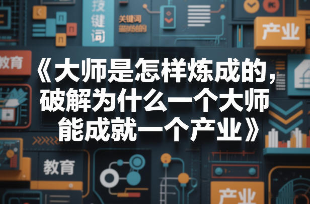 大师是怎样炼成的，破解为什么一个大师，能成就一个产业【电子书】祝你网-副业赚钱-互联网创业-资源整合祝你网