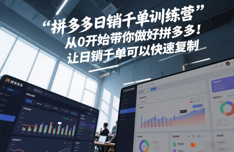 拼多多日销千单训练营，从0开始带你做好拼多多，让日销千单可以快速复制(更新26年2月)祝你网-副业赚钱-互联网创业-资源整合祝你网