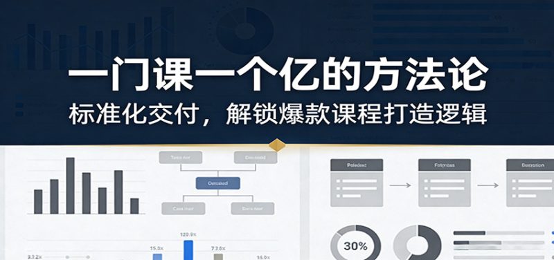 一门课一个亿的方法论：标准化交付，解锁爆款课程打造逻辑祝你网-副业赚钱-互联网创业-资源整合祝你网