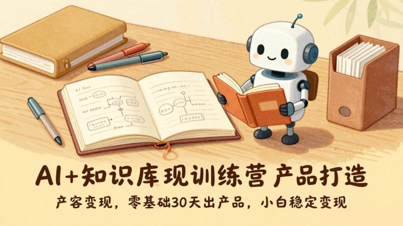AI+知识库变现训练营,产品打造、内容创作、全平台变现,零基础30天出产品,小白稳定变现祝你网-副业赚钱-互联网创业-资源整合祝你网