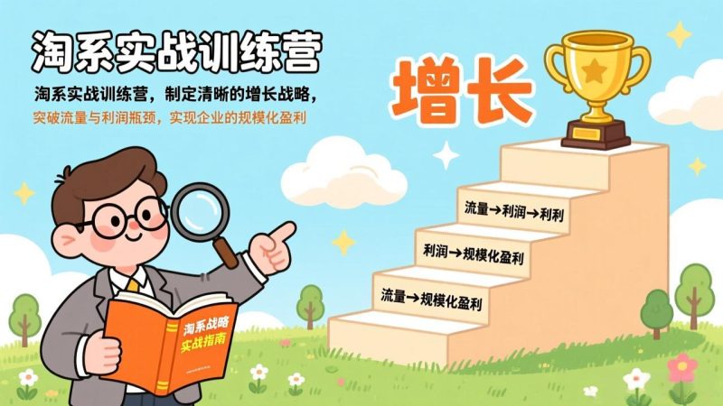 淘系实战训练营，制定清晰的增长战略，突破流量与利润瓶颈，实现企业的规模化盈利祝你网-副业赚钱-互联网创业-资源整合祝你网