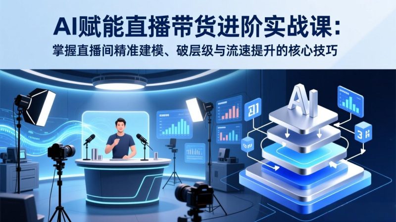 AI赋能直播带货进阶实战课:掌握直播间精准建模、破层级与流速提升的核心技巧祝你网-副业赚钱-互联网创业-资源整合祝你网