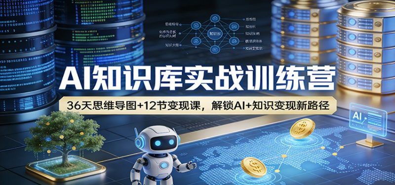 AI知识库实战训练营：36天思维导图+12节变现课，解锁AI+知识变现新路径祝你网-副业赚钱-互联网创业-资源整合祝你网