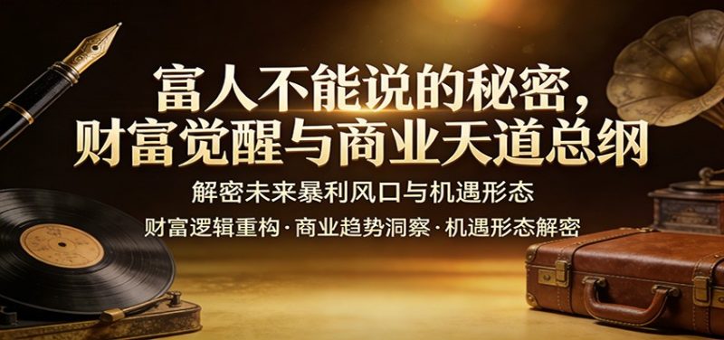 富人不能说的秘密，财富觉醒与商业天道总纲，解密未来暴利风口与机遇形态祝你网-副业赚钱-互联网创业-资源整合祝你网