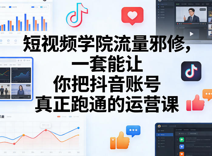 短视频学院流量邪修,一套能让你把抖音账号真正跑通的运营课祝你网-副业赚钱-互联网创业-资源整合祝你网