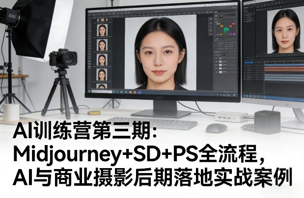 AI训练营第三期：Midjourney+SD+PS全流程，AI与商业摄影后期落地实战案例祝你网-副业赚钱-互联网创业-资源整合祝你网