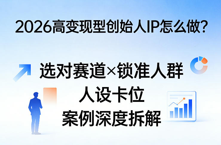 2026高变现型创始人IP怎么做?选对赛道×锁准人群×人设卡位×案例深度拆解祝你网-副业赚钱-互联网创业-资源整合祝你网