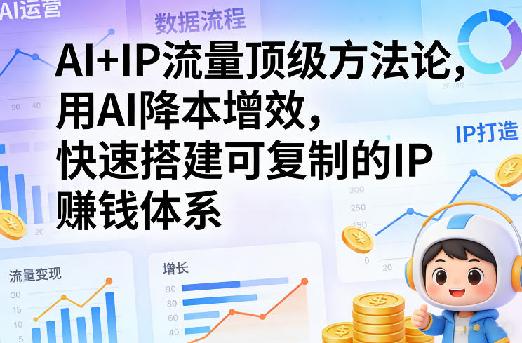 AI+IP流量顶级方法论，用AI降本增效，快速搭建可复制的IP賺钱体系祝你网--专注互联网创业.信息差副业研究拒绝割韭菜祝你网
